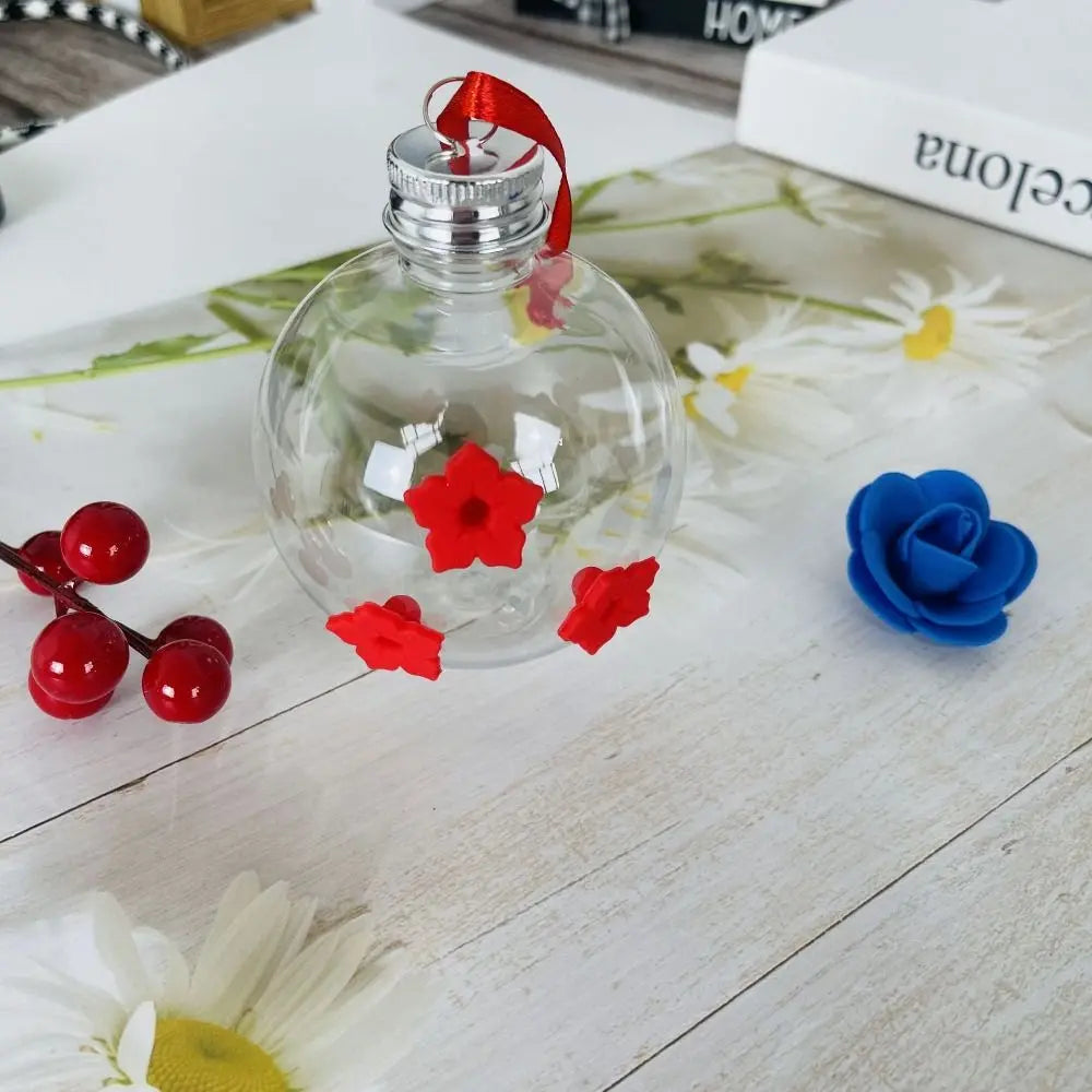 PET Hummingbird Feeder Spherical / Heart Shape 3 Ports Birds Water Dispenser Transparent Visible Leak Proof Hanging Bird Feeder