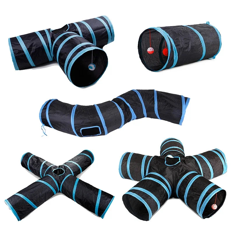 Collapsible Rainbow Cat Tunnel Pet Tube Play Toy Indoor Outdoor Kitty Puppy Toys for Puzzle Exercising Hiding Training Cat Toys