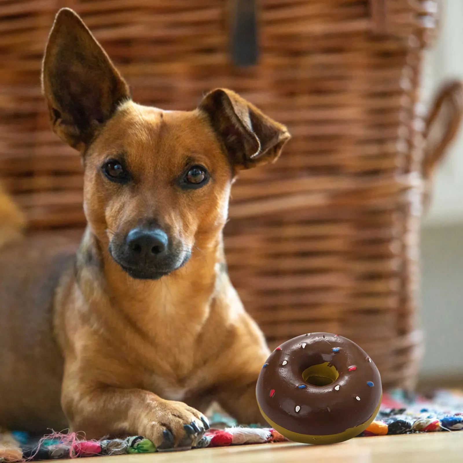 1PC Donut Dog Chew Toy Sound Toys Simulation Donuts Grinding Cleaning Tooth Relief Dog Toys Игрушки Для Собак Mascotas Perro