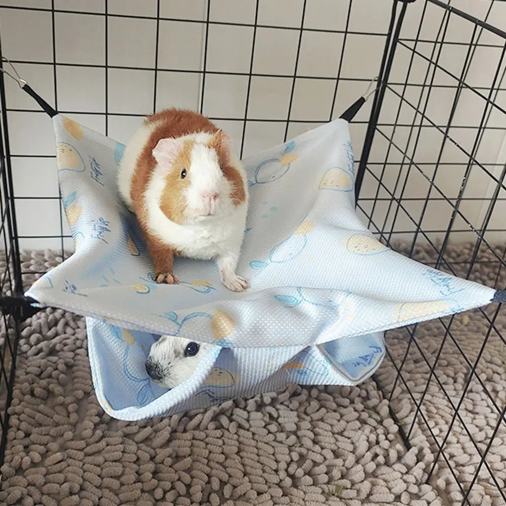 Summer Cooling Pet Hammock Breathable Waterproof Hamster Hanging Beds Easy To Clean Comfortable Squirrel Sleeping Bag