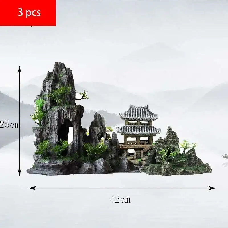 Large fish tank decoration resin aquarium decoration rockery landscape accessories fish tank aquarium decoration background