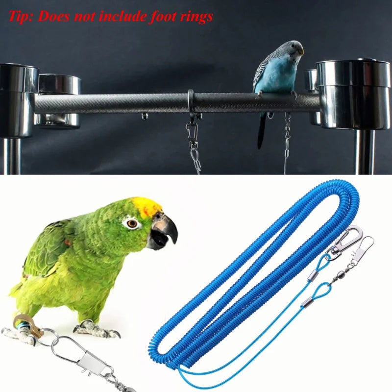 2M Parrot Bird Flight Training Leash Kit Wire Rope Birds Anti-bite Durable Training Rope Pet Birds Flight Leash Bird Supplies