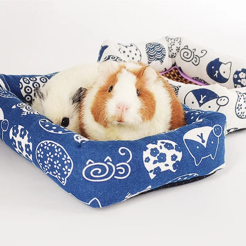 Summer Small Pets Cool Nest Puppy Kitten Rattan Mat Cute Print Pet Cooling Mat for Guinea Pig Hamster Chinchilla Small Cage