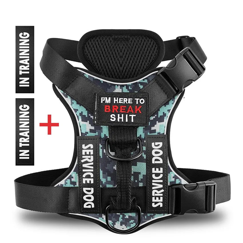 Reflective Pet Dog Harness No Pull Dog Vest Leash for Small Medium Large Dogs Walking Custom ID Tag Dog Accessories