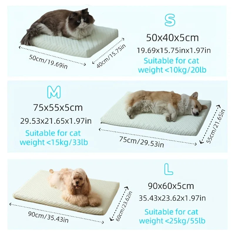 LETVIA Summer Dog Cooling Pad Removable Cleaning Dog Cat Cooling Bed Breathable Pet Ice-Feel Bed Soft Cooling Mat Dog Supplies