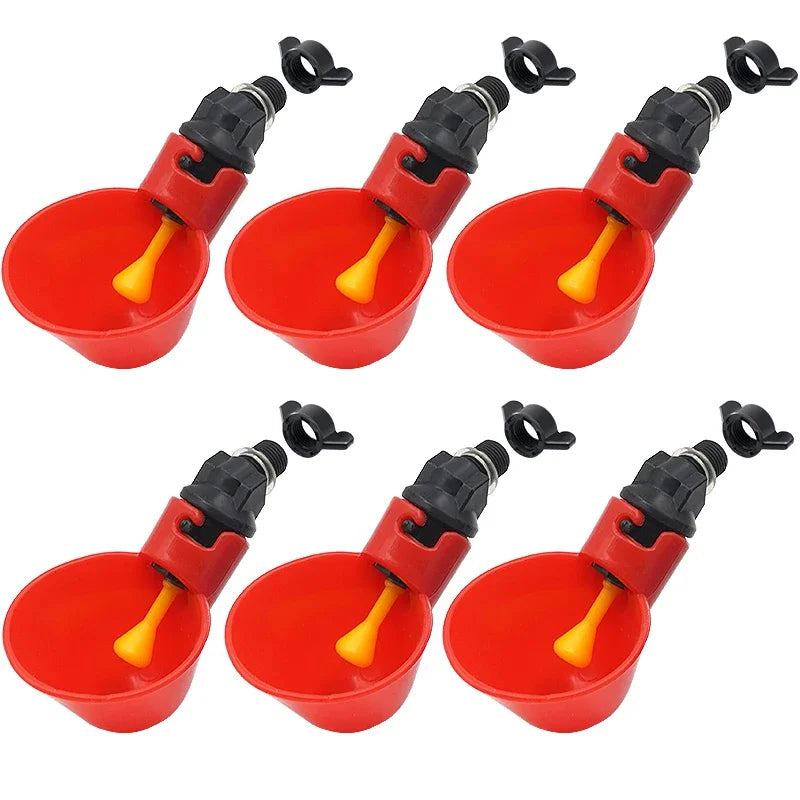 6-36Pcs Chicken Quail Hanging Water Cups Nipple Drinking Bowl Birds Water Feeder Bowl Drinker Cup for Backyard Automatic Poultry