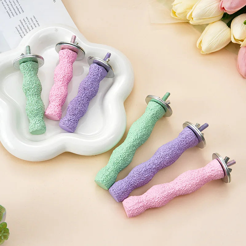 Parrot Stand Bird Supplies Bird Cage Accessories Parrot Teething Stick Toy Claw Grinding Stand Scrub Stand Stick Bird Stand