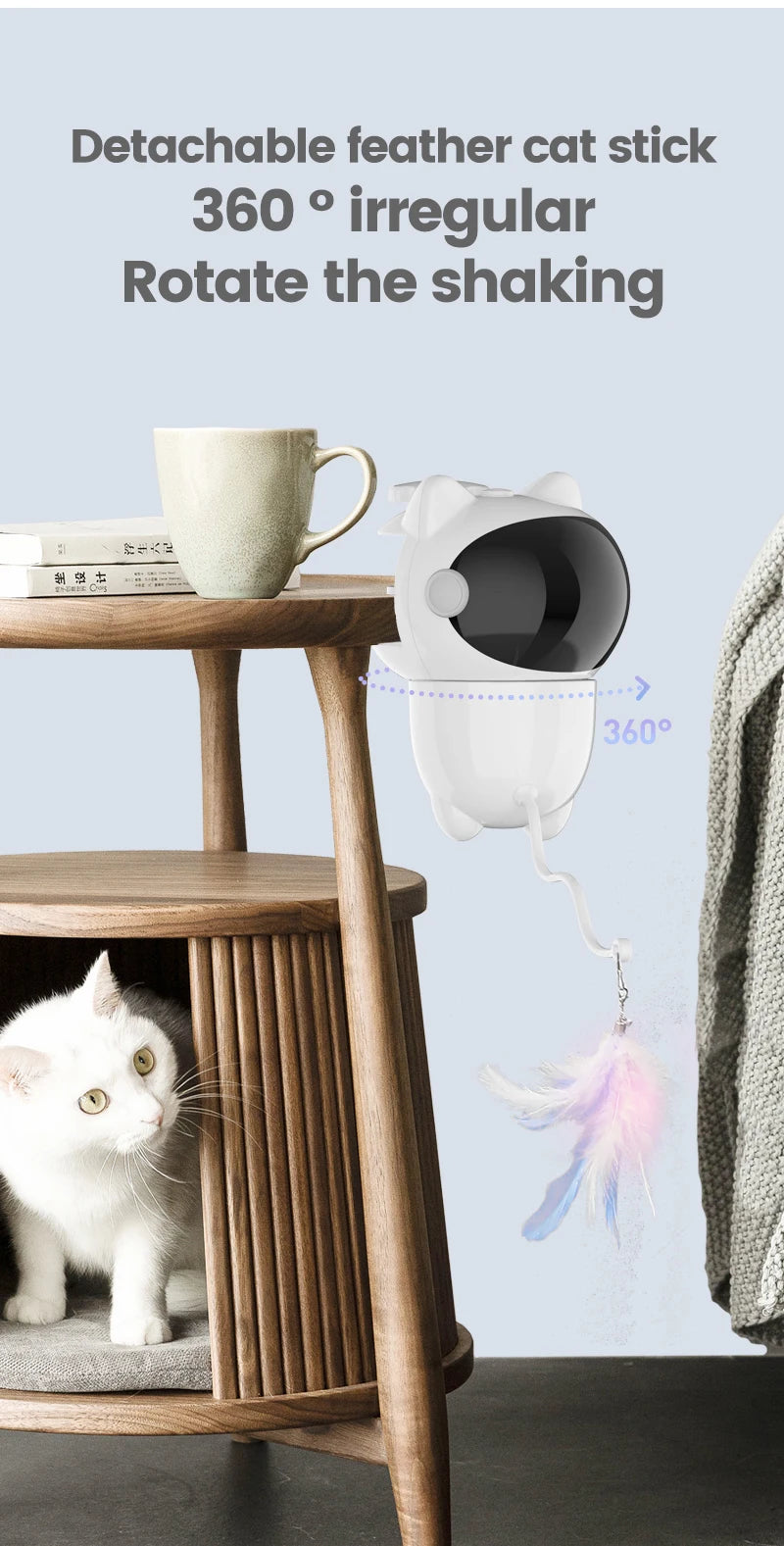 Pet Cat Toy Interactive  Rechargeable Infrared Smart Automatic  Interactive Cat Toy Multiple Angles