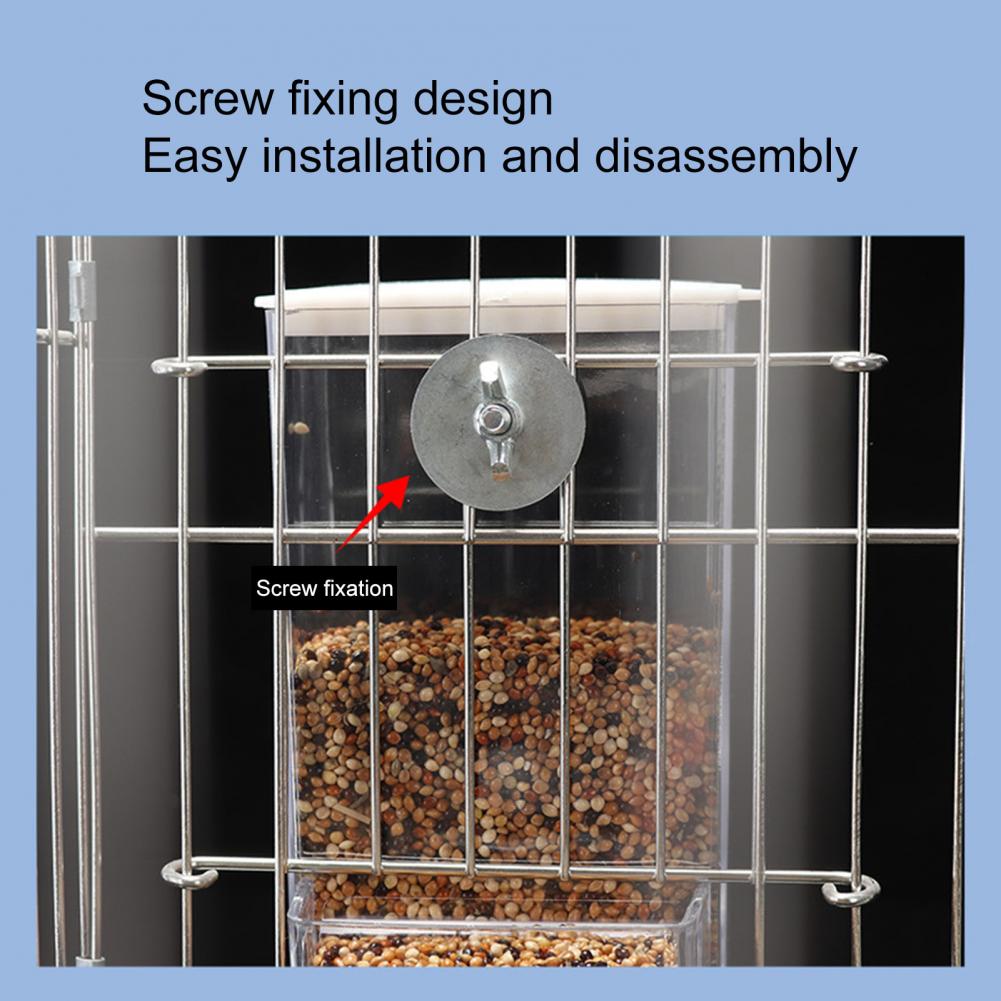 Bird Feeders Automatic Parrot Feeder Drinker with Dustproof Lid Mount Budgie Cockatiel Conure Food Dispenser Pet Supplies