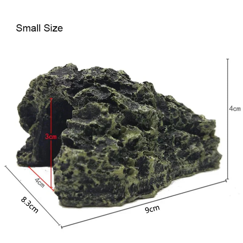 Resin Aquarium Decoration Resin Aquatic Fish Tank Ornament Decor Artificial Reptile Terrarium Turtle Shelter Cave Accessories