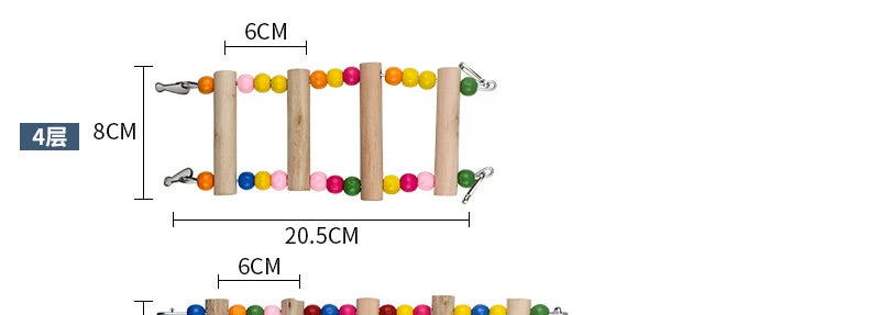 Bird Parrot Toys Colorful Hanging Cage Climbing Ladders with Natural Wood Parrots Suspension Bridge Swing Toys Bird Toy Supplies