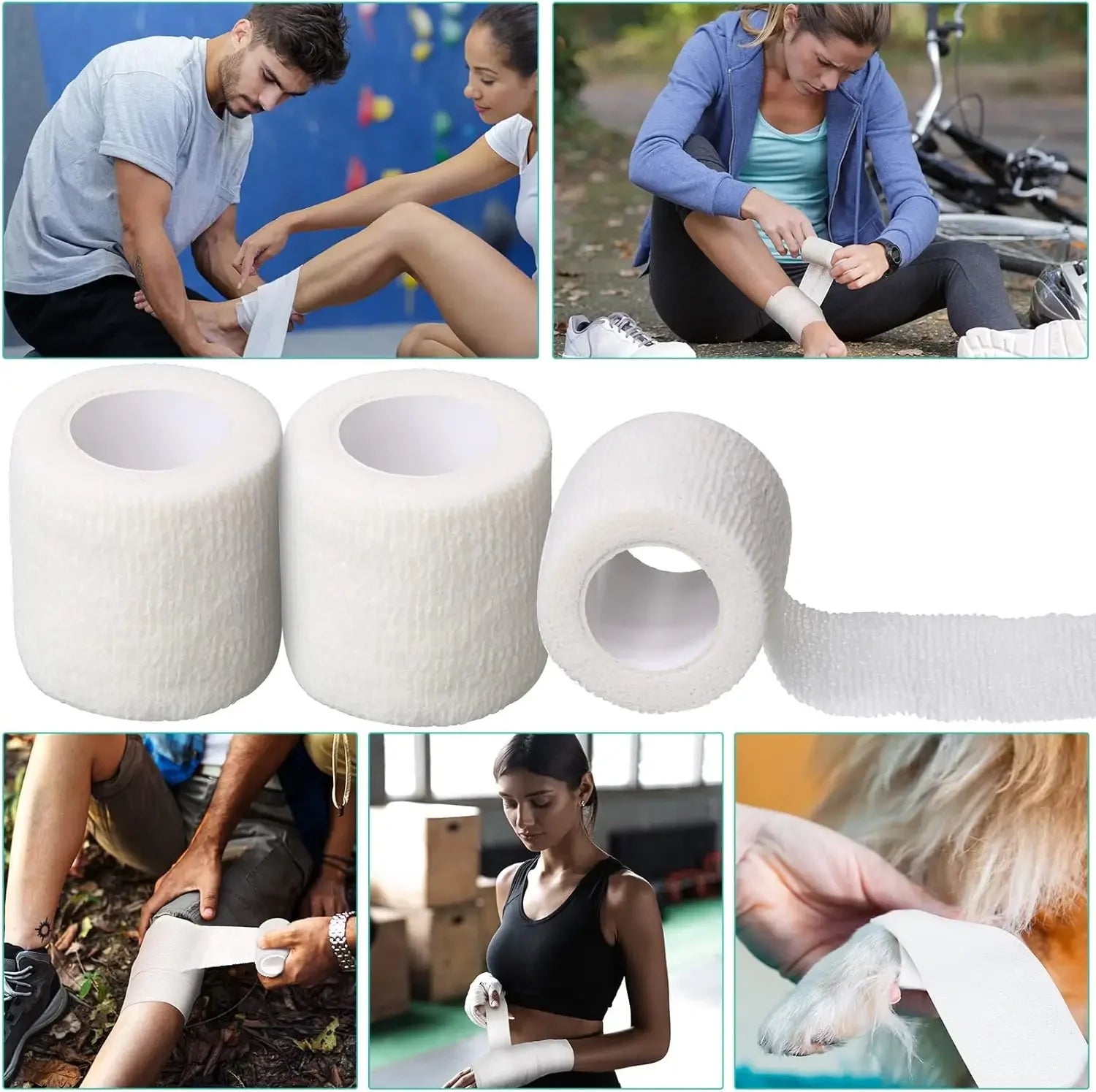 Athletic Tape Wraps for Sports, Bandage for Tattooing, Finger Joint, Knee Pet, Printed Self-Adhesive Wraps, 2.5cm-10cm