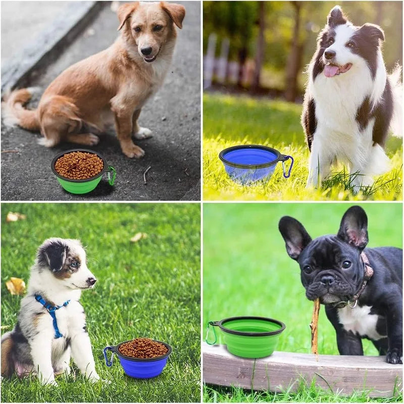 Pet Folding Silicone Bowl Large Outdoor Pet Travel Bowl Collapsible Dog Food Bowl Water Portable Puppy Food Container Feeder