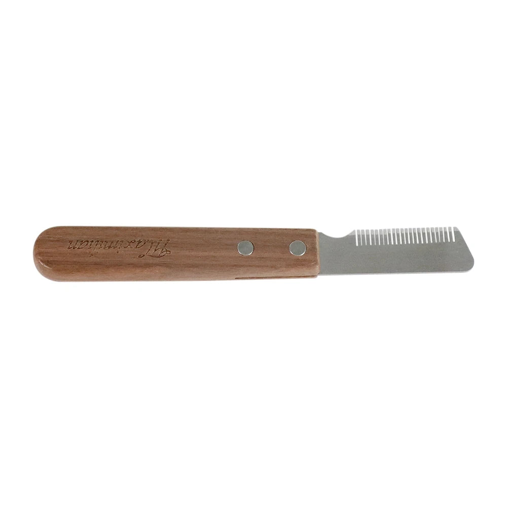 Professional Grooming Dog Comb Stainless Steel Wooden Handle Stripping Knife Pet Hair Remover Pluck Excess Undercoat accessories
