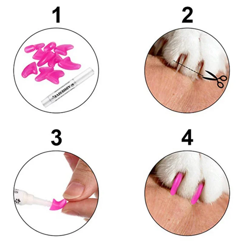 New FASHION Colorful Cat Nail Caps Soft Cat Claw Soft Paws 20 PCS/lot with Free Adhesive Glue Size XS-L Gift for Pet Dog