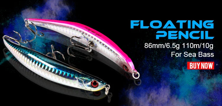 Kingdom Fishing Lures 11g 13g 30g 40g 205mm 130mm Long Casting Needle Pencil Artificial Stickbaits Sinking Floating Fishing Lure