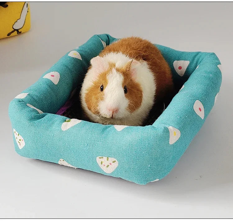 Summer Small Pets Cool Nest Puppy Kitten Rattan Mat Cute Print Pet Cooling Mat for Guinea Pig Hamster Chinchilla Small Cage