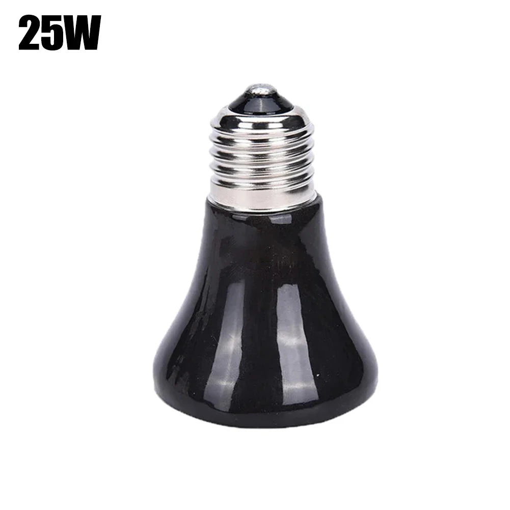 1PCS Heat Emitter Bulb 25-75W Black Ceramic Pet Reptile Breed Light Brooder Lamp Bulb For Home Pet Renovation Accessories