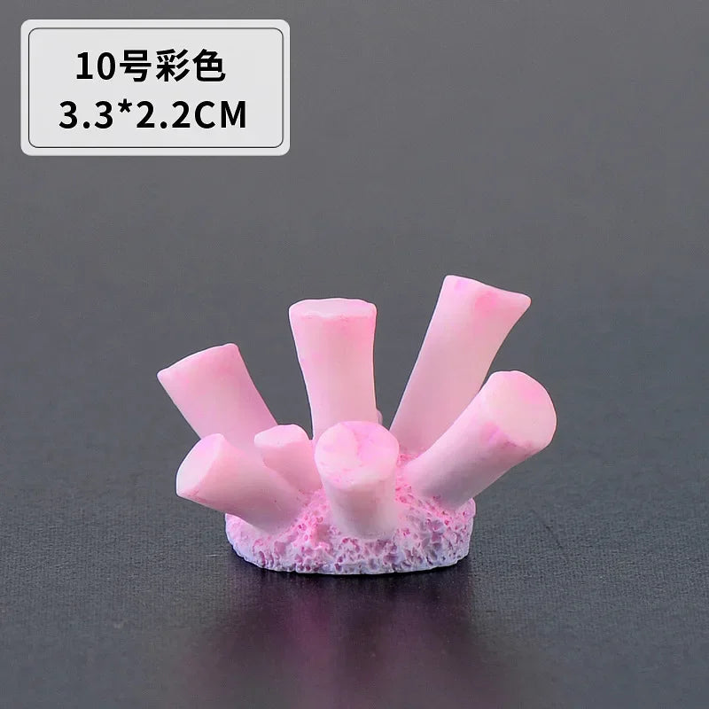 수족관 Simulation Resin Coral Ornaments Fish Tank Artificial Desktop Adornment Cute DIY Aquarium Background Landscape Decoration