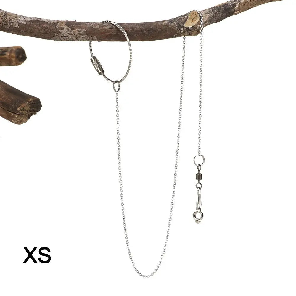 Bird Parrot Foot Chain Stainless Steel Ankle Foot Ring Stand Chain Outdoor Flying Training Bird Accessories 4 Size