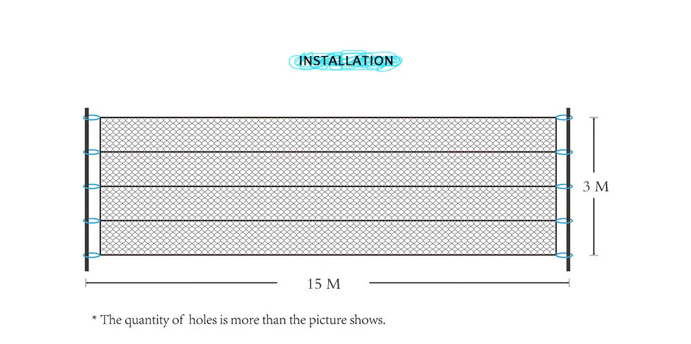 PP 210D/3 6/9/12/15M x 3M 60mm 4 Pockets Hole Orchard Garden Anti Bird Net Owl Net Knotted Mist Net