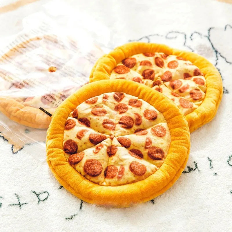 Plush Dog Toy Doughnut Pizza Shape Pet Squeaky Toys for Small Large Dogs Cleaning Teeth Puppy Chew Sound Toy Pet Supplies
