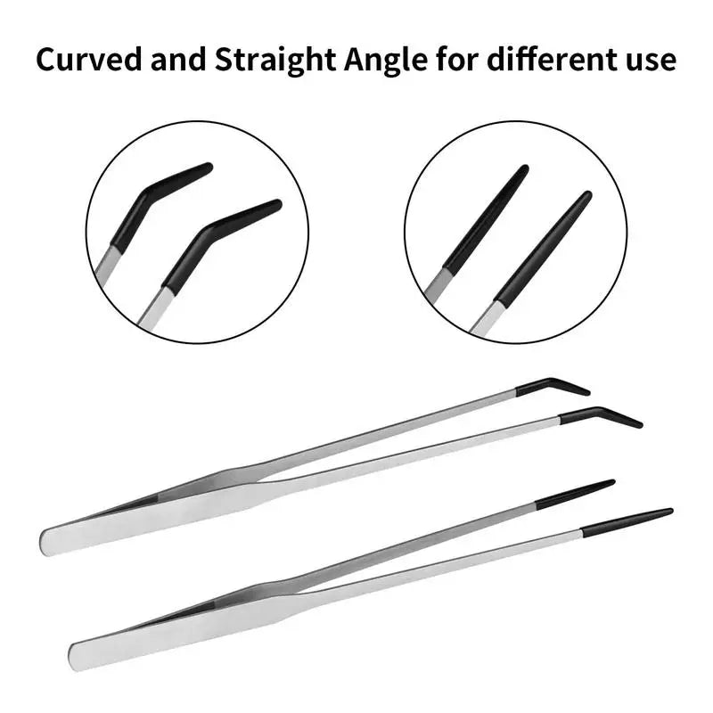 Rubber Tip Reptile Feeding Tongs Rubber Tip Terrarium Feeder Tool For Tank 10.6 Inches Stainless Steel Bearded Dragon Tank
