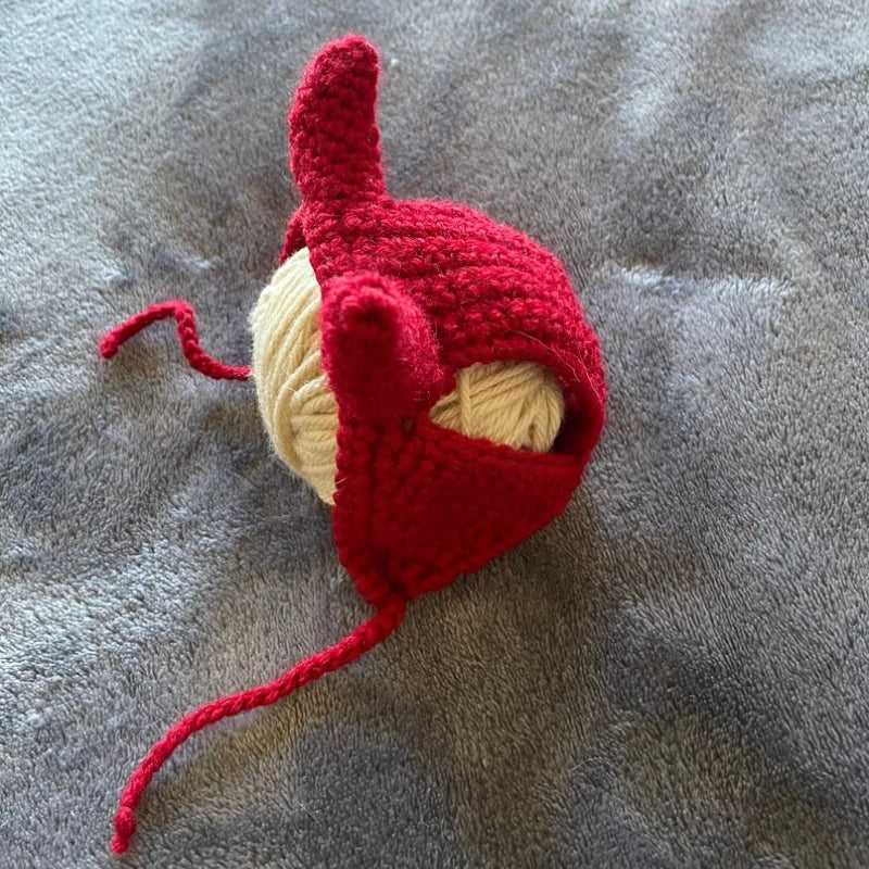 Hand-crocheted Little Devil Pet Hat Pet Accessories Cat Headdress Suitable for Small Cats and Small Dogs To Take Pictures