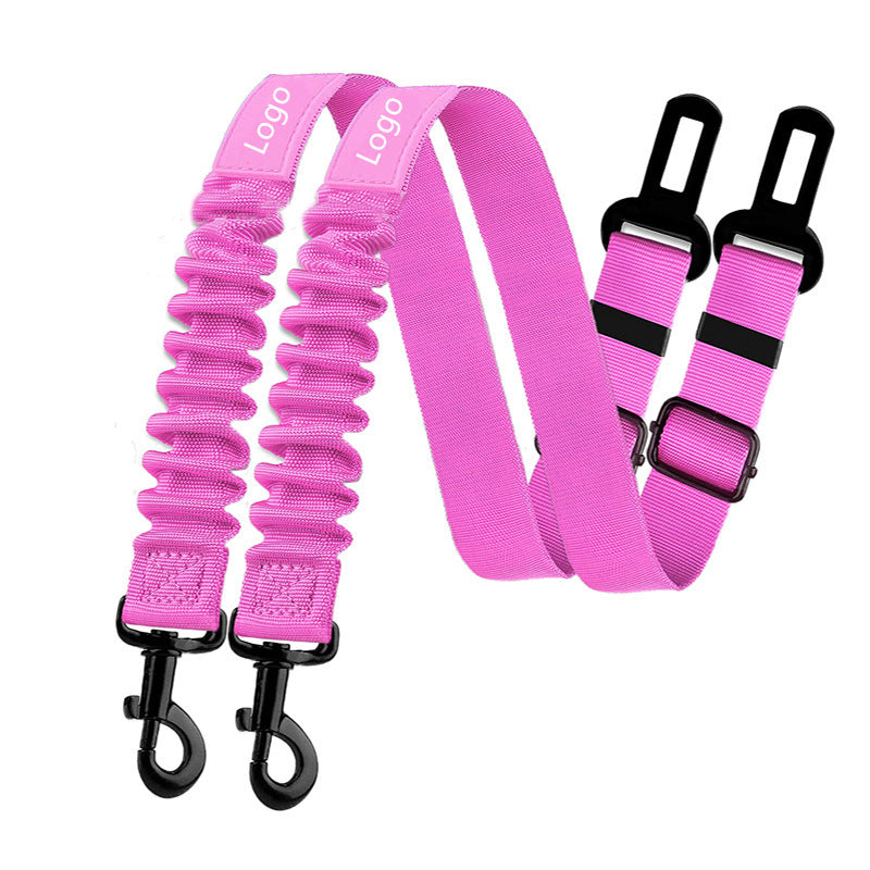 Amazon Car Dog Safety Buckle Pet Thickened Nylon Traction Elastic String Retractable Car Seat Belt Manufacturer
