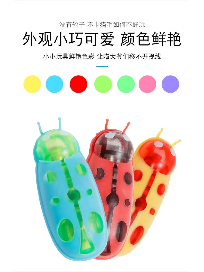 Funny Electric Bugs Cat Toy Automatic Escape Mini Robot Bug Vibration Insect Toys for Cats Battery Operated Cockroach Ladybug