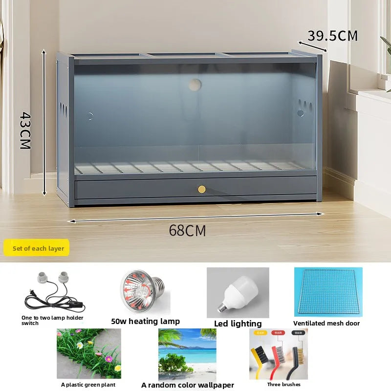 Drawer Type Quail Cage Full Set Pet House with Constant Temperature for Button Quail