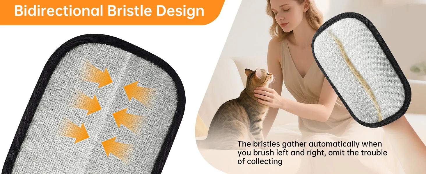 Pet Hair Removal Glove Brush, 2025 New Reusable Cat Dog Electrostatic Hair Remover Grooming Glove Tool, for Furniture, Cloth Car
