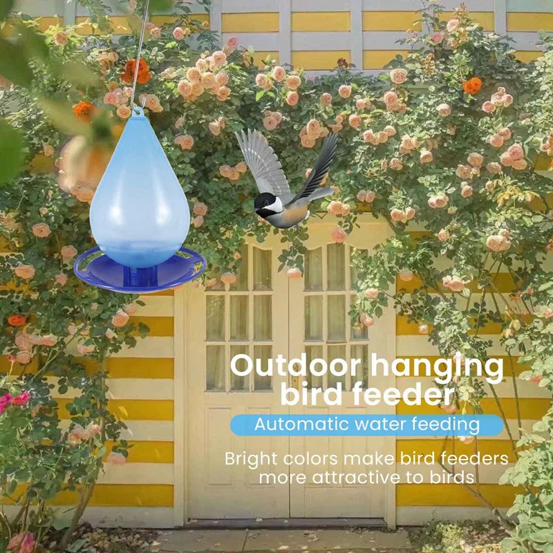 Automatic Bird Water Feeder Water Droplet Shaped Bird Waterer Easy Hanging Bird Feeder With Hook Bird Water Dispenser-A97Q