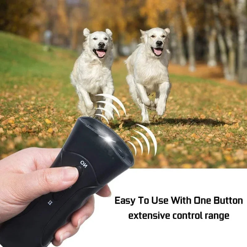 Dog Repeller Anti Barking Stop Bark Training Device Outdoor LED Ultrasonic Pet Trainer Repellents Whistle with Flash Light Dogs