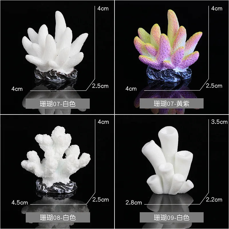 Aquarium Artificial Coral Fish Tank Resin Simulation Coral Starfish Micro Landscape Ornament Reef Aquatic Plants DIY Decoration