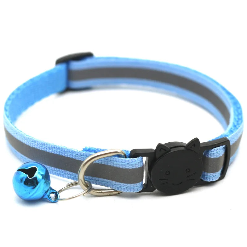 Mini Adjustable Dogs Collars Puppy Bell Necklace Bow Tie with Reflective Strips Cats Pattern Buckle Collars for Pets Accessories