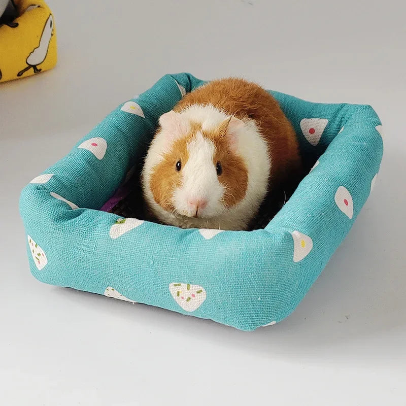 Summer Small Pets Cool Nest Puppy Kitten Rattan Mat Cute Print Pet Cooling Mat for Guinea Pig Hamster Chinchilla Small Cage