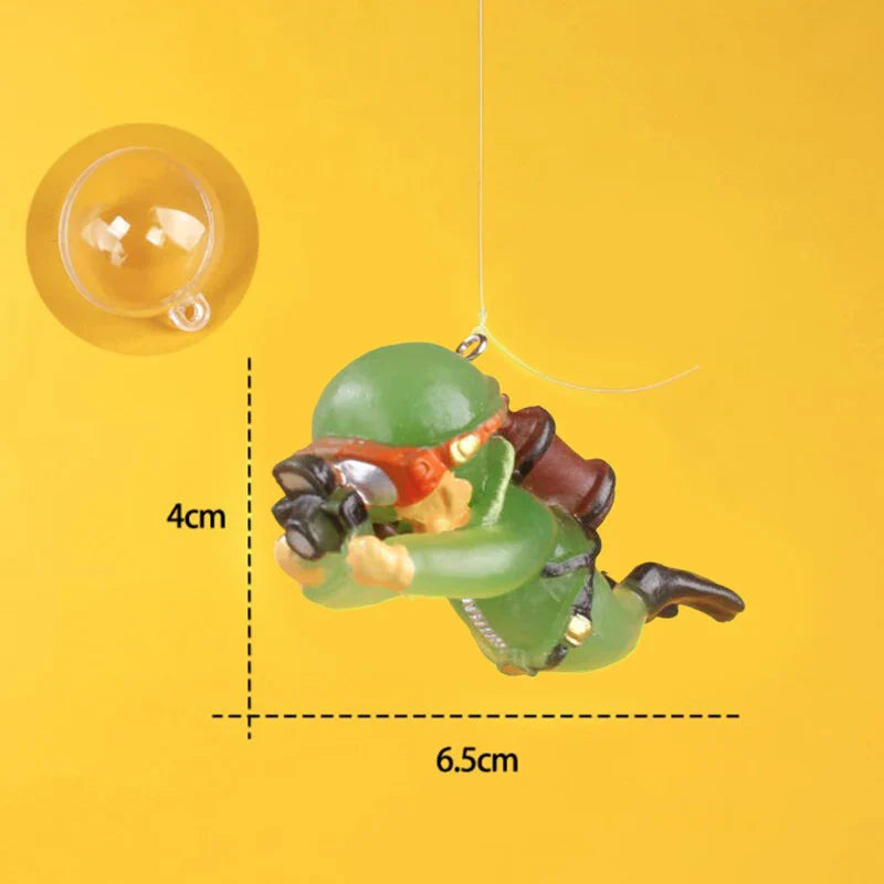 Luminous Green Mini Diver Kawaii Simulated Floating Frogman for Aquarium Ornaments Fish Tank Decoration Aquarium Accessories