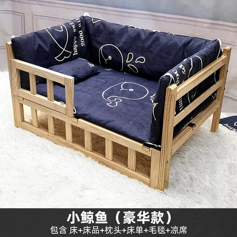 Off the Ground Solid Wood Pet Bed Four Season Universal Dog Bed Small to Large Teddy Bed at Special Price