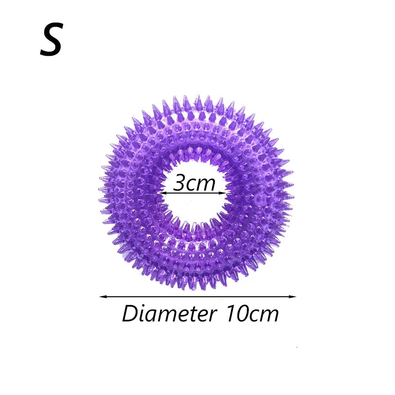 Strong Donut TPR Pet Dog Chew Toys with Squeak for Small Medium Dogs French Bulldog Corgi Border Shepherd Puppy Pets Accessories
