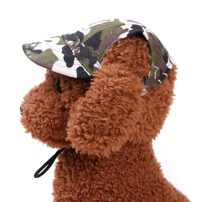 Dog Baseball Cap Hat with Neck Strap Adjustable Comfortable Ear Holes for Small Medium Large Dogs in Ourdoor Sun Protection