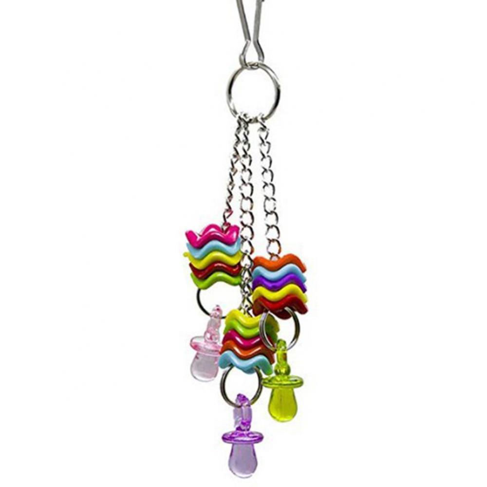 Pet Bird Parrot Hanging Toys Nipple Swing Chain Cage Stand Molar Parakeet Chew Toy Decoration Pendant Ornament Bird Accessories