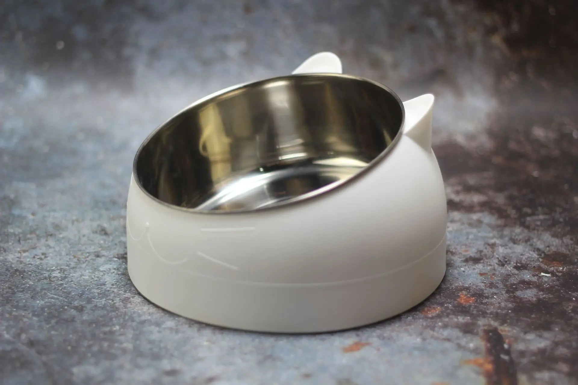 Cat Dog Bowl 15 Degrees Raised Stainless Steel Non Slip Puppy Base Cat Food Drinking Water Feeder Tilt Safeguard Neck Pet Bowl