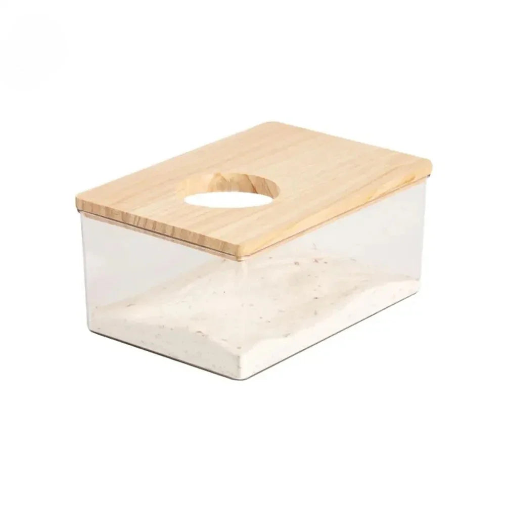 Acrylic hamster golden bear sand bath box fully transparent small pet hamster bath box toilet dual-purpose bath sand basin