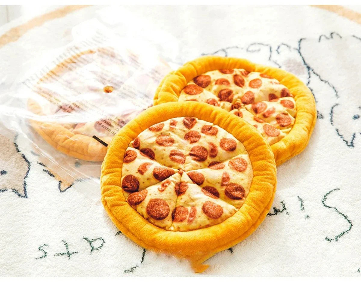 Plush Dog Toy Doughnut Pizza Shape Pet Squeaky Toys for Small Large Dogs Cleaning Teeth Puppy Chew Sound Toy Pet Supplies