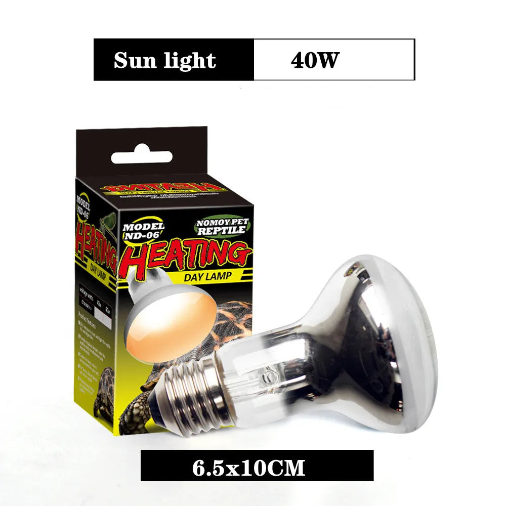 UVA UVB Reptile Sun Light Intense Basking Spot Simulated Natural Sunlight Reptile Heating Lamp Emitter for Lizard Snake Turtle