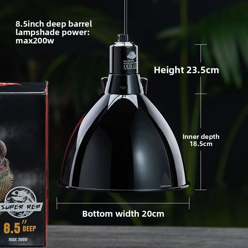 SuperRep Deep Dome Reptile Lamp Fixture-UVA/UVB Heat Lamp Holder to Bearded Dragon&Tortoise-Adjustable Clamp&Shatterproof Shield