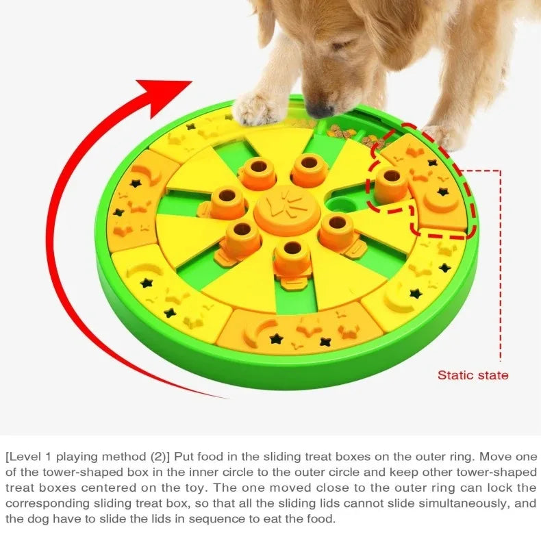 3in1 Interactive Dog Puzzle Toys - Fun Slow Feeder Brain Education Treat Puzzles with IQ Squeak Design - Educational Dog Toys