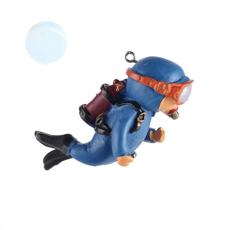 Fish Aquarium Diver Ornaments Mini Diver Simulated Floating Frogman Kawaii Miniature Figures For Fish Tank Scene Decorations