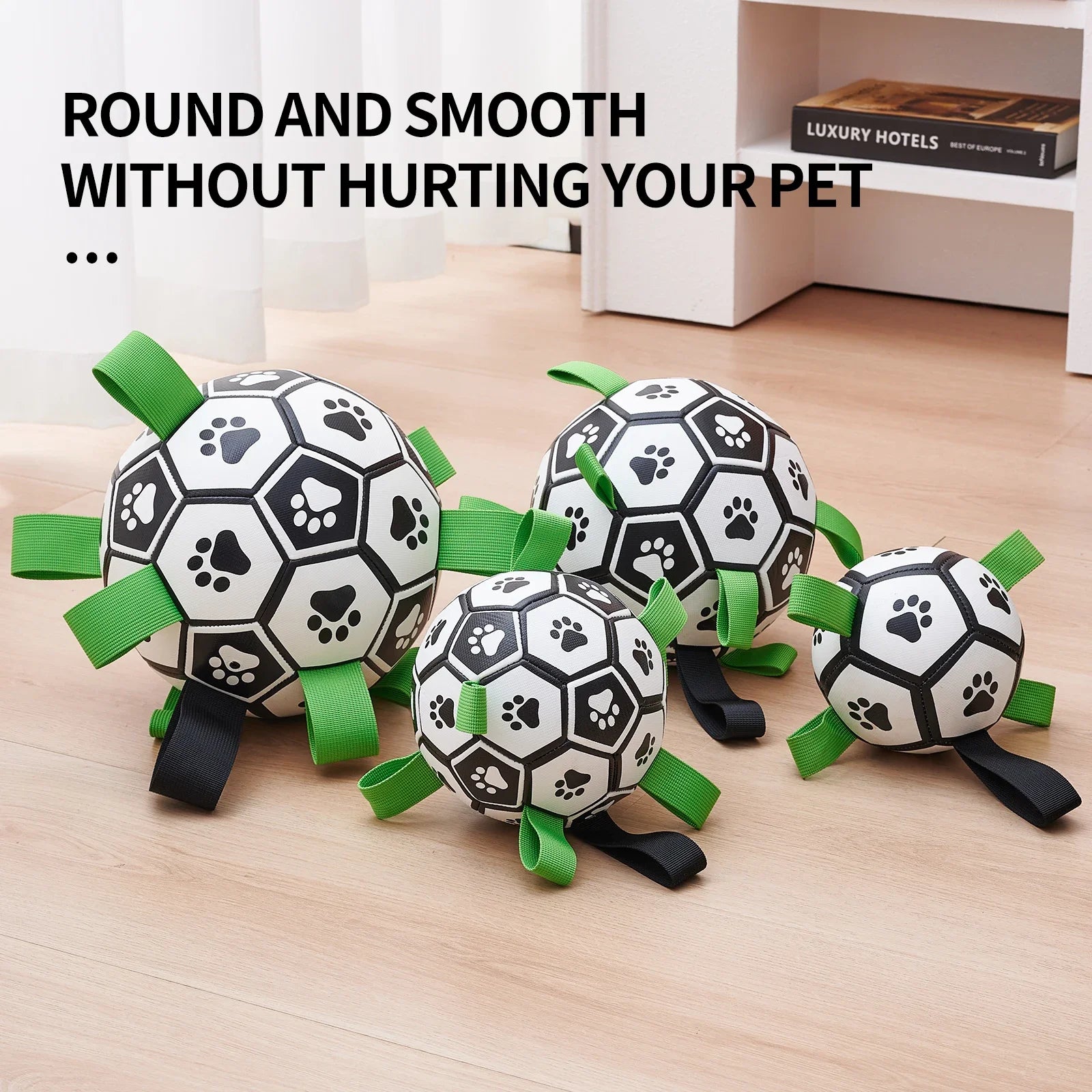 Dog Toys Soccer Ball with Straps Interactive Dog Toy for Tug of War Puppy Birthday Gifts Toy Durable Balls for Medium Large Dogs